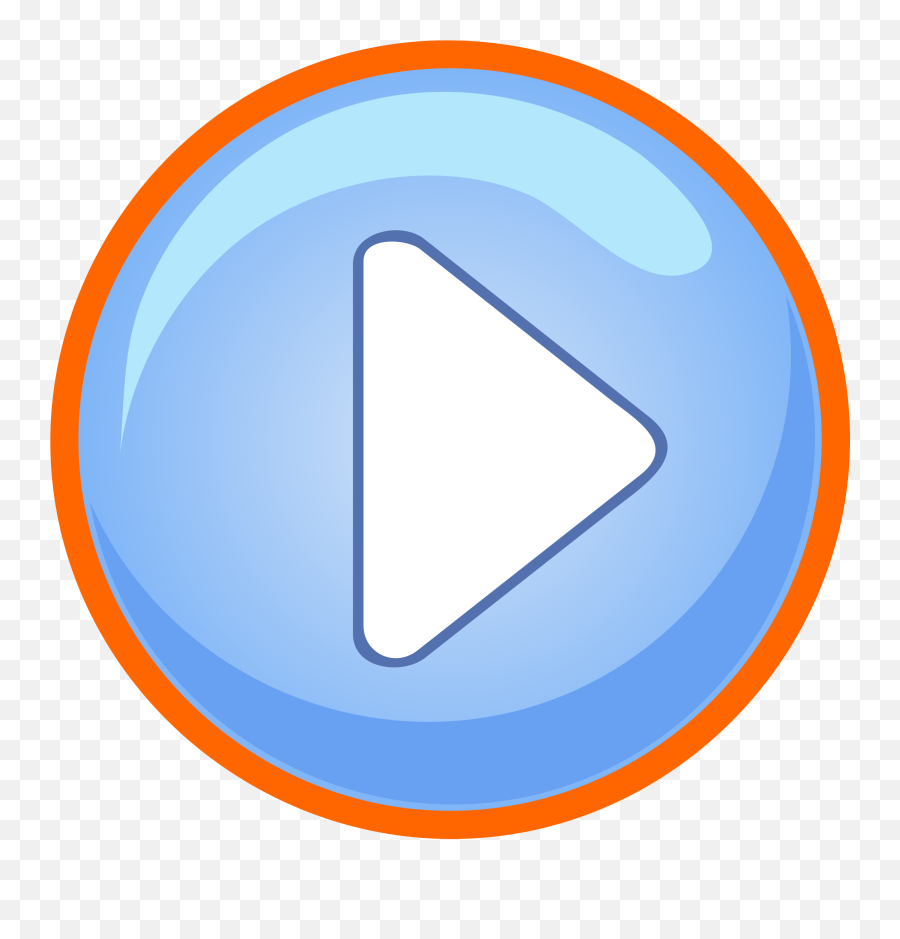Blue Play Button With Focus Clipart Icon Png - Game Play Play Button For Games Png Emoji,Play Icon Emoticon Text