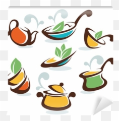 Cooking Equipment And Common Food Symbols Wall Mural Emoji,Common Symbols -face -smiley -smileys -smilies -emoji -emojis