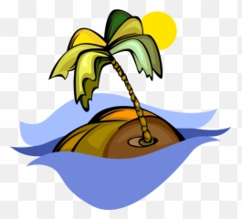 Deserted Island Palm Tree And Sun - Vector Image Emoji,Palm Tree Emoji Png