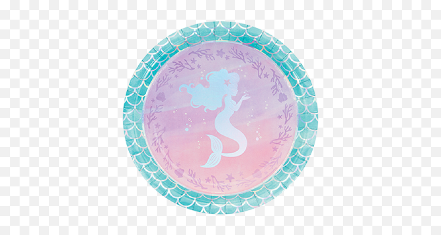 Mermaid Shine Party Supplies And - Purple Mermaid Theme Background Emoji,Justice Emoji Plates