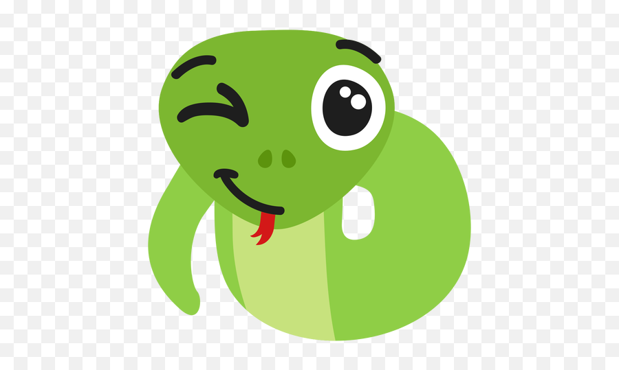 Snake Wink Muzzle Head Flat - Transparent Png U0026 Svg Vector File Happy Emoji,Emotion Winks