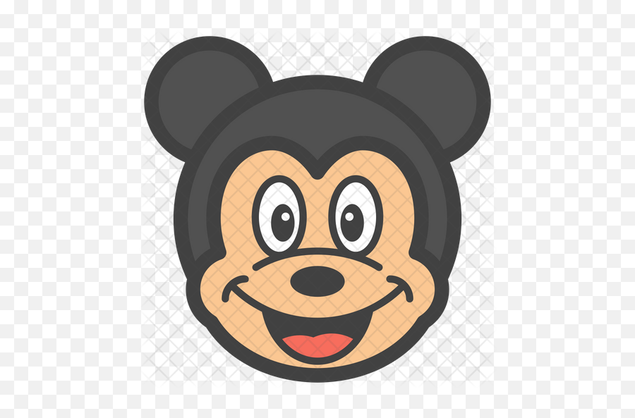 Mickey Mouse Emoji Icon Of Colored - Happy,Mickey Mouse Head Emoji