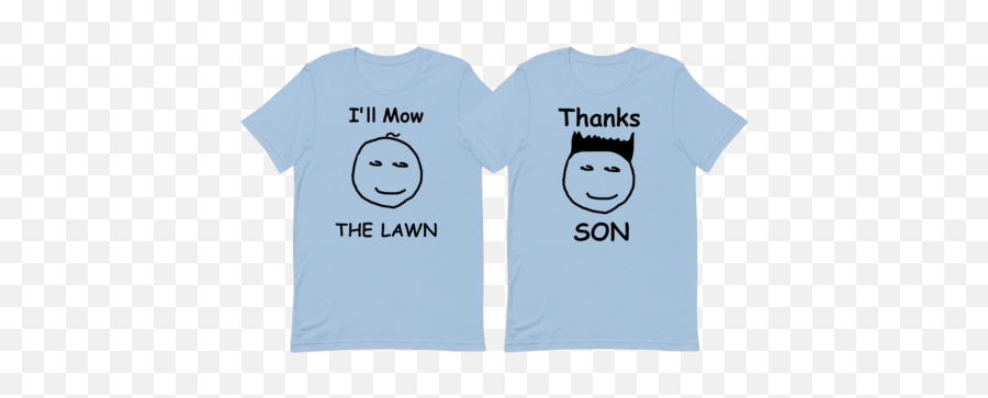 My Hero My Dad And Kids - Pair Of Shirts Happy Emoji,Lawn Care Emoticon