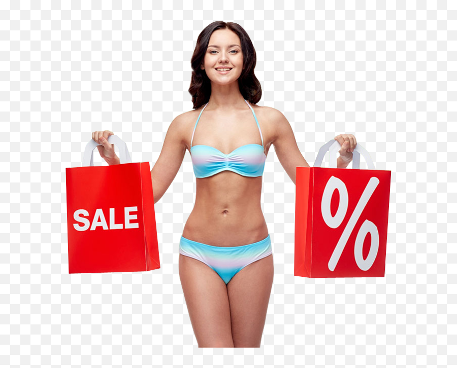 Clipart Woman Swimsuit Clipart Woman - Happy Lingerie Shopping Girl Emoji,Bikini Emotion