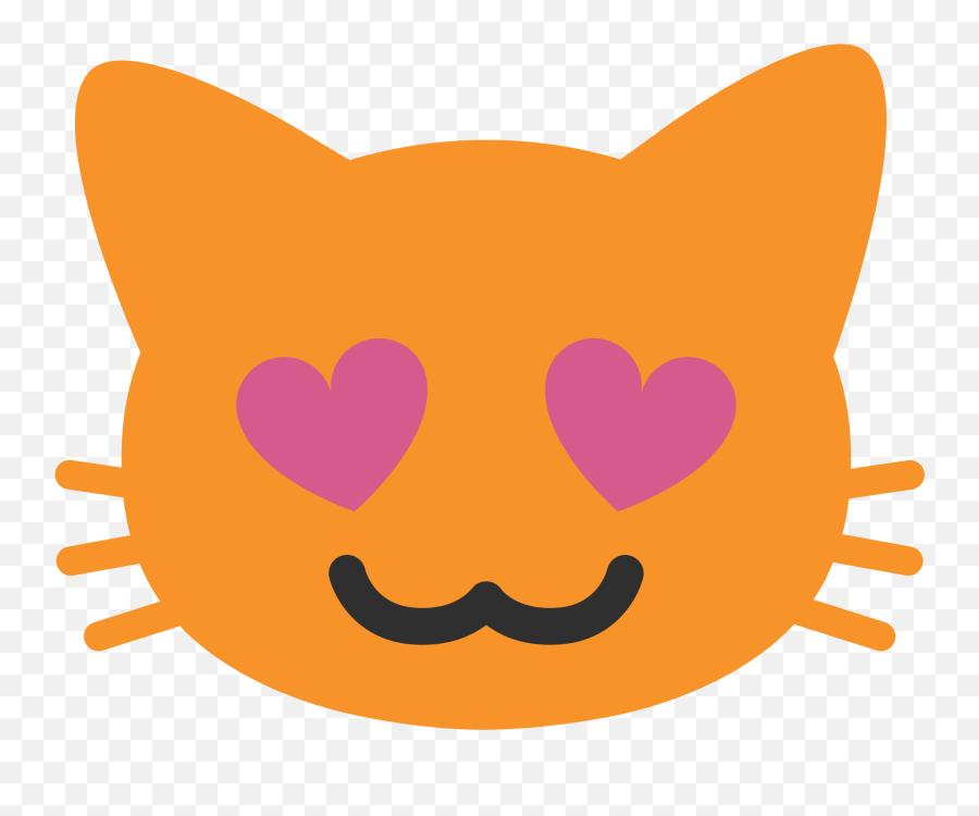 Gato Apaixonado A Sorrir Com Os Olhos Do Coração - Android Heart Eyes Cat Emoji,Coração Feito Com Emoticons