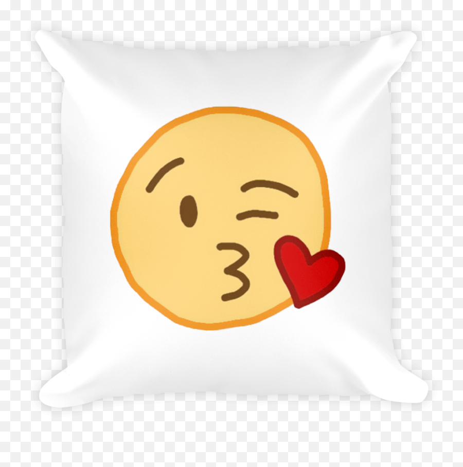 Kissing Wink Pillow - Happy Emoji,Emoji Wink Pillows