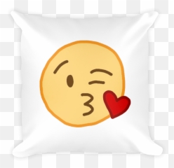 Kissing Wink Pillow - Happy Emoji,Emoji Wink Pillows