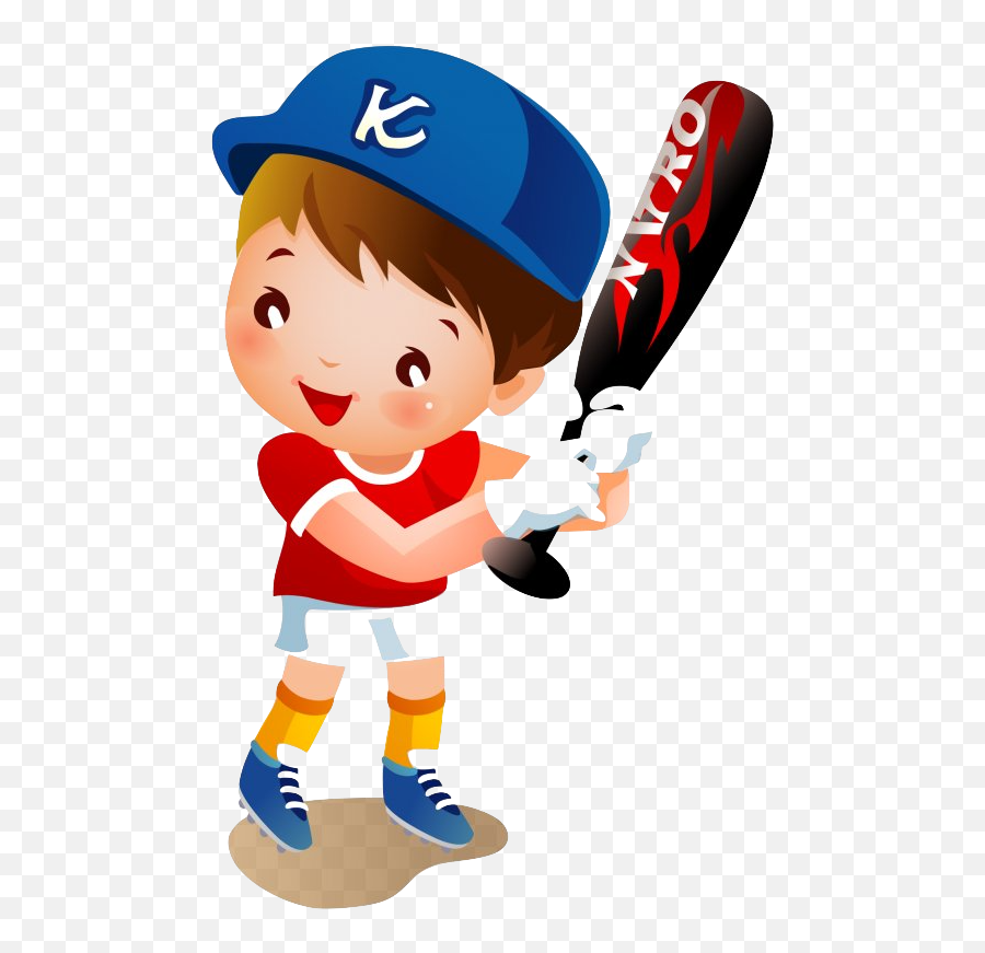 Deportes - Child Playing Baseball Cartoon Emoji,Emoticon Bate De Beisbo