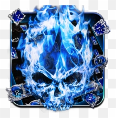 Blue Flame Ghost Skull Keyboard Theme 10001002 Apk Download Emoji,3d Hologram Emoji