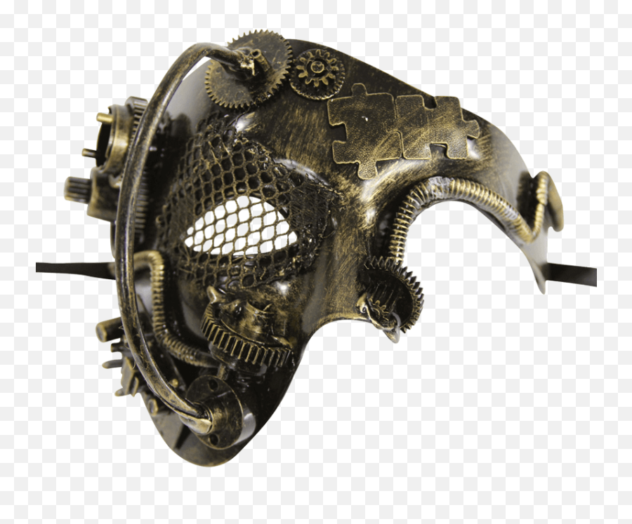 Bronze Steam Punk Costume Mask With Goggle Terminator Emoji,Plain Theater Emotion Masks