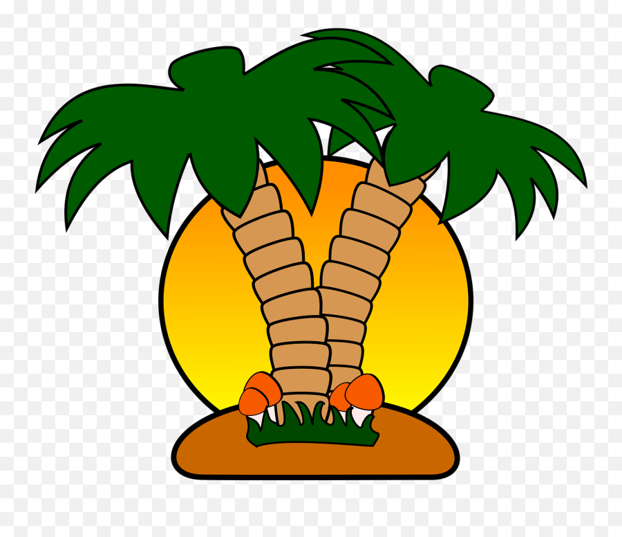 Dibujo De Isla Animada Emoji,Palm Tree Book Emoji