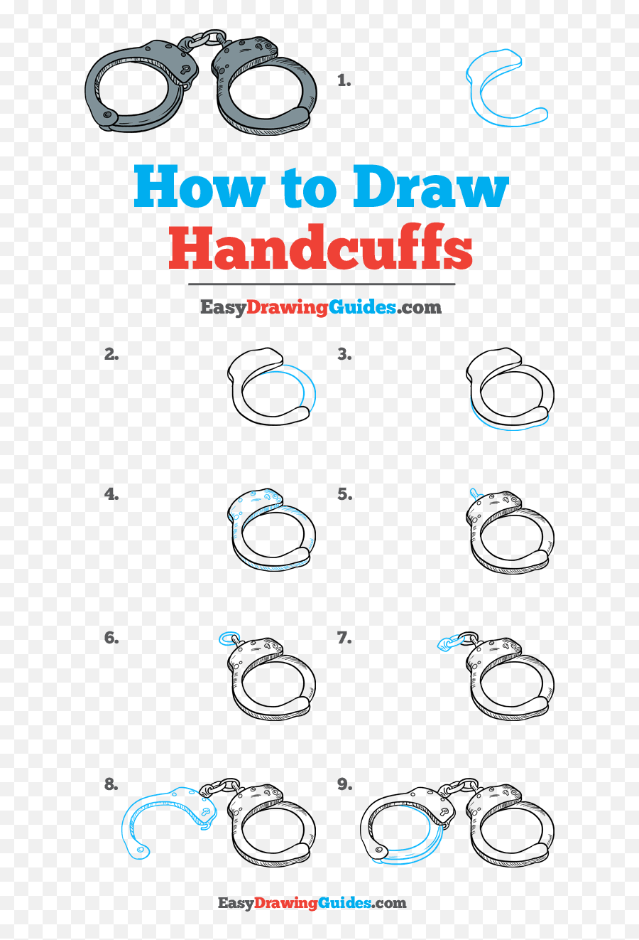 Easy Drawing Tutorial - Like Us Follow Us Emoji,Handcuffs Emoji