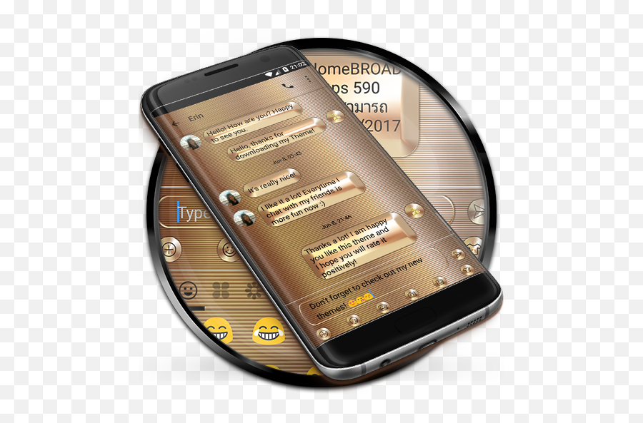Sms Messages Gold Copper Theme For Android - Download Cafe Portable Emoji,Kk Emoji Keyboard Themes