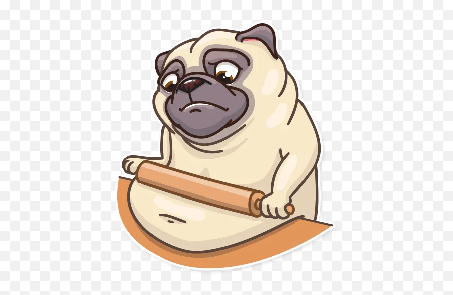 Pug Power Stickers - Live Wa Stickers Emoji,Abstract Pug Emotion