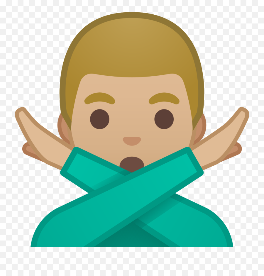 Man Gesturing No Medium Light Skin Tone Icon Noto Emoji - Happy,Emoji Activity