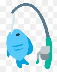 Fishing Pole Emoji - Animated Fish On Pole,Fish Emoji