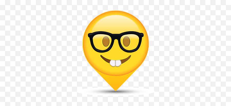 Map Marker Smiley Graphics - Nerd Emoji Gif,Emoji Marker