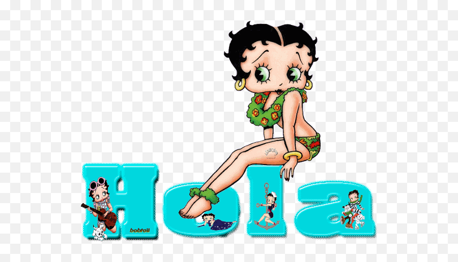 Gifs Animados De Hola - Gifs Animados Betty Boop Island Emoji,Emoticons Para Msn Gif