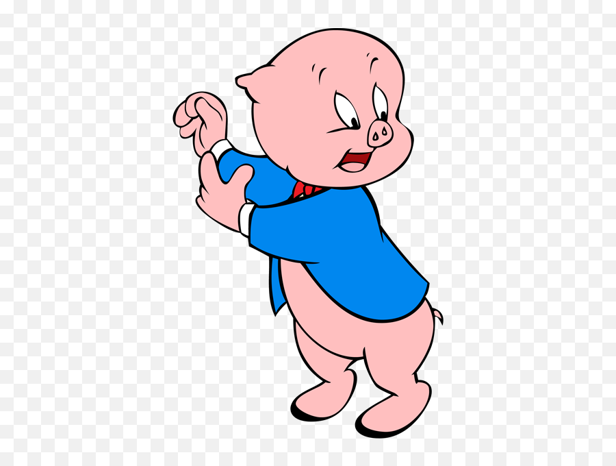 Cartoon Character With No Eyebrows - Porky Pig Emoji,Emotion Without Eyebrows