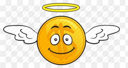 Cartoon Coin Emoji Gold Metal - Cartoon Clock With Wings,Metal Emoji