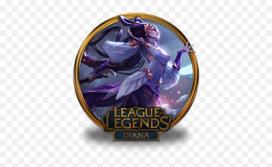 Diana Lunar Goddess Icon League Of Legends Gold Border - Lol Icon League Of Legend Diana Emoji,League Of Legends Star Guardian Emoji