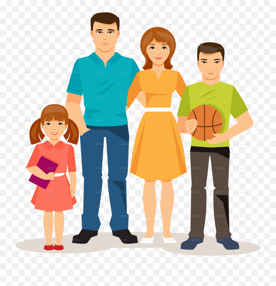 Cartoon Family Transparent Background - Transparent Background Family Clipart Png Emoji,Transparent Male Male Familt Emoji