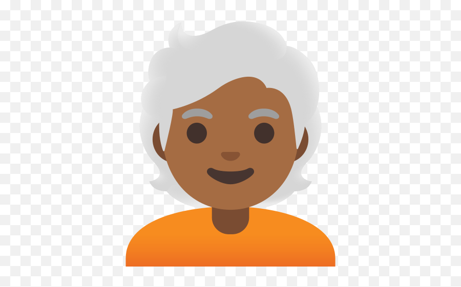 U200d Adult Person With Medium Dark Skin Tone And White Hair - Niño Con Cabello Blanco Animado Emoji,Dark Eyes Emoticon