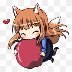 Spice And Wolf Holo Chibi Emoji,Emoticon Png Cappello Laurea