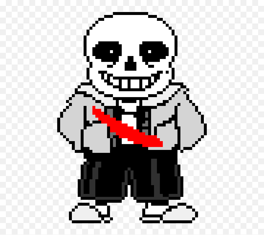 Pixel Art Gallery - Horror Sans Pixel Art Emoji,Slashed Emoji