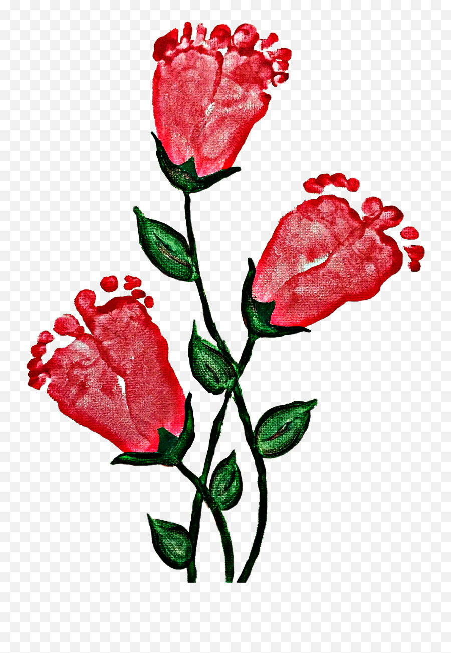 Roses Rosebuds Flowers Baby Sticker By Kimmytasset - Finger Painting Ideas For Kids Emoji,Baby Feet Emoji