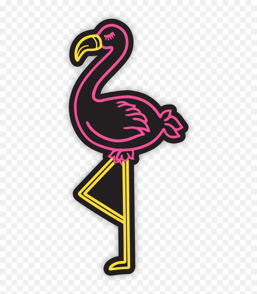Flamingo Neon Sticker - Neon Flamingo Sticker Emoji,Lazer Eyes Emoticon