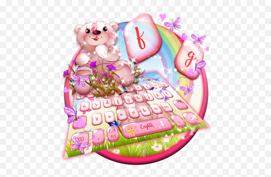 Cute Bear Rainbow Keyboard U2013 Appar På Google Play - Girly Emoji,Teddy Bear Emojis
