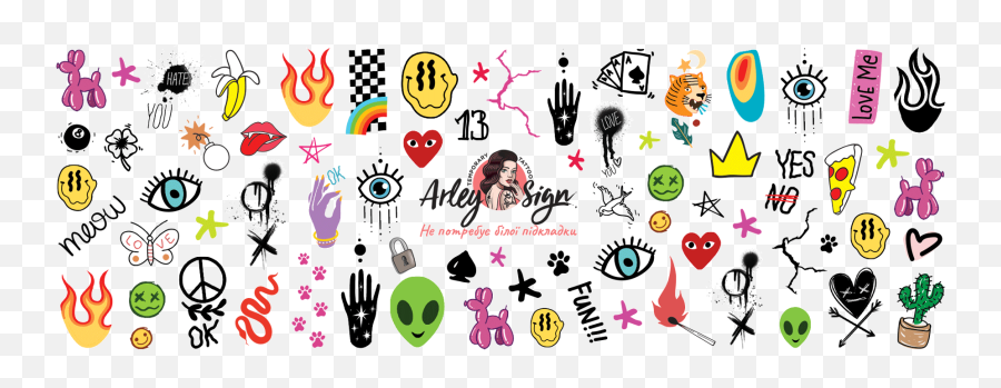 Buy Stickers Nail Sliders Colorful Fun Emoji,Painted Nails Emoji