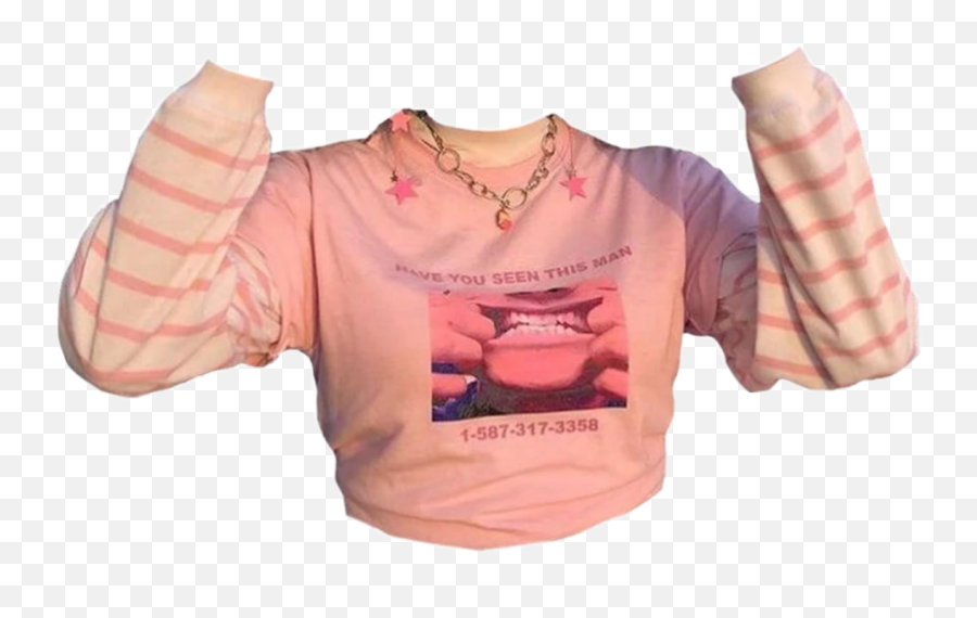 Pink Soft Under Outfit Shirt Sticker - Long Sleeve Emoji,Pink Emoji Outfit