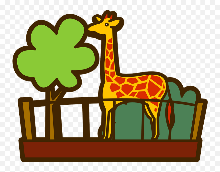 Giraffe In The Zoo Clipart - Giraffe In The Zoo Clipart Emoji,Giraffe Emoji Png