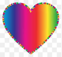 Multi - Colorful Border Design Hd Emoji,Colored Heart Emoji