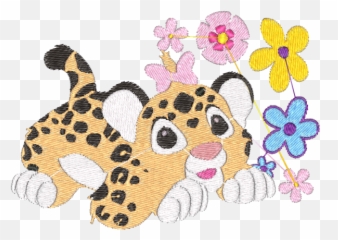Matriz De Bordado Trigre Com Flores - Soft Emoji,Tigre Whatsapp Emoticon