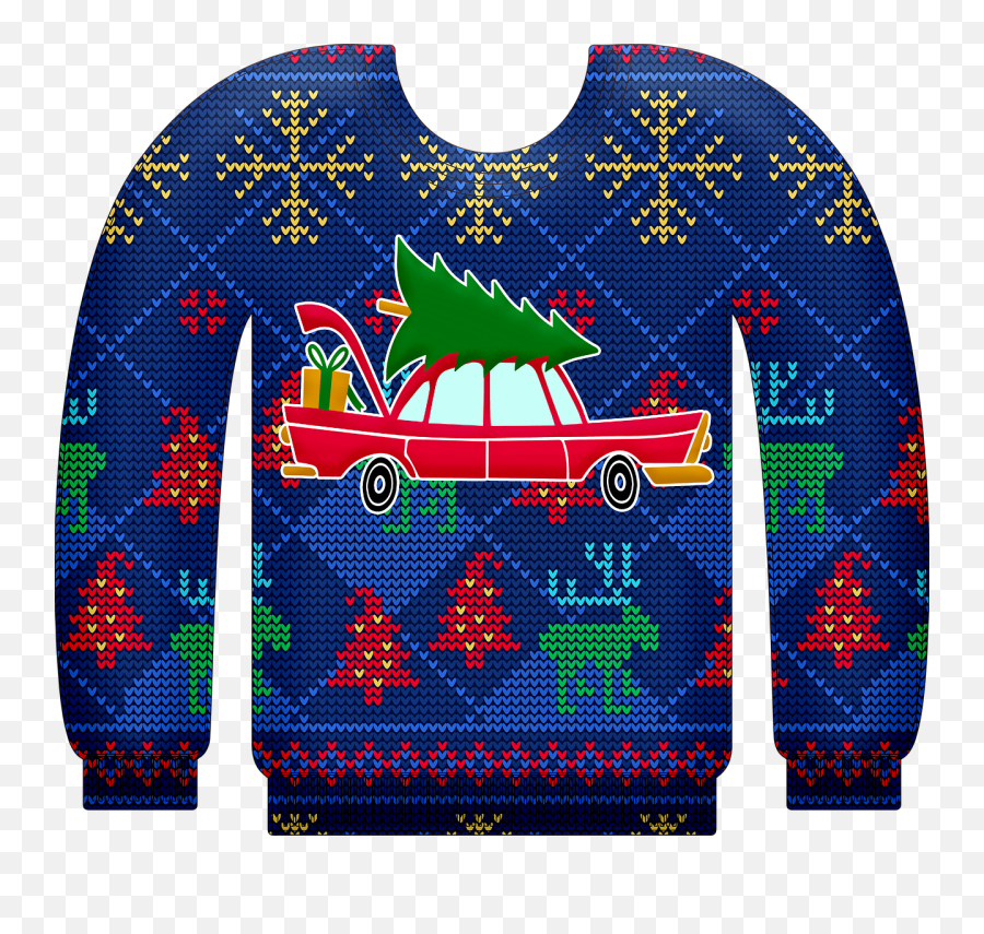 Rl Media Inc - Blue Ugly Christmas Sweater Clipart Emoji,Suspecting Text Emoticon