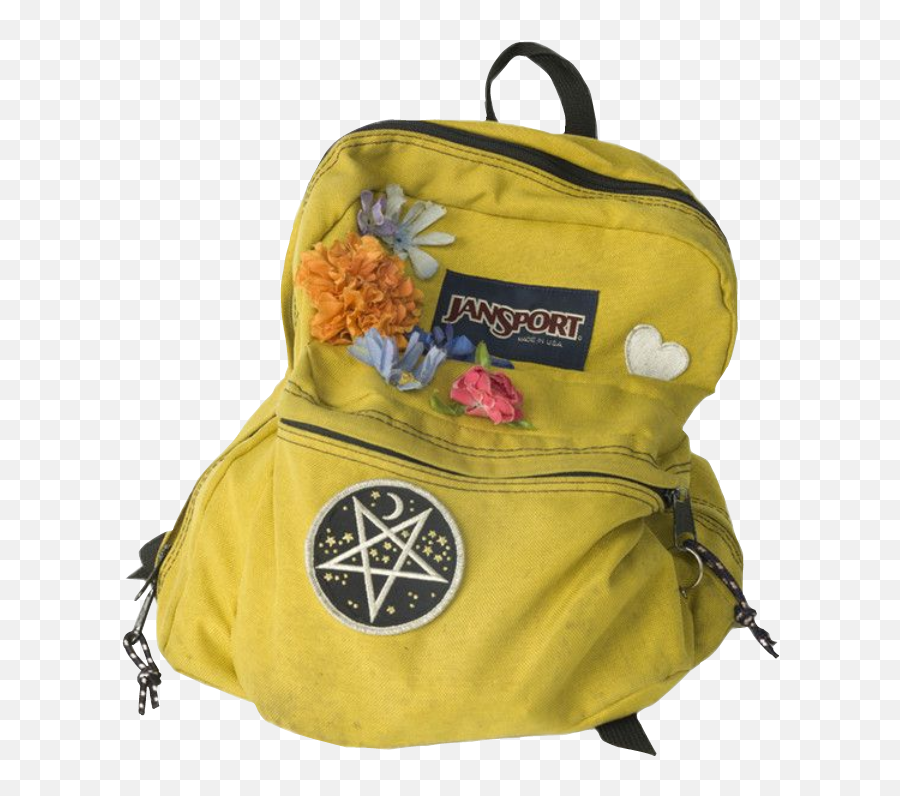 Backpack Bag Bookbag Aesthetic Tumblr - Grunge Yellow Backpack Emoji,Emoji Bookbags