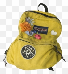 Backpack Bag Bookbag Aesthetic Tumblr - Grunge Yellow Backpack Emoji,Emoji Bookbags