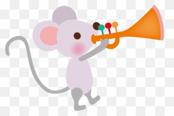 Mouse Playing The Trumpet Clipart - Cartoon Animals Playing Trumpet Emoji,Saxophone Rabbit Emoji
