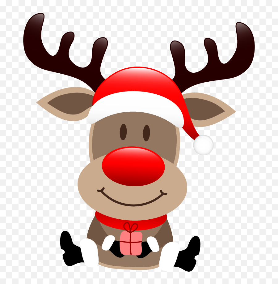 Rudolph Cartoon Reindeer Vector Santa - Rudolph Cartoon Png Emoji,Rudolph Reindeer Emoticon For Twitter