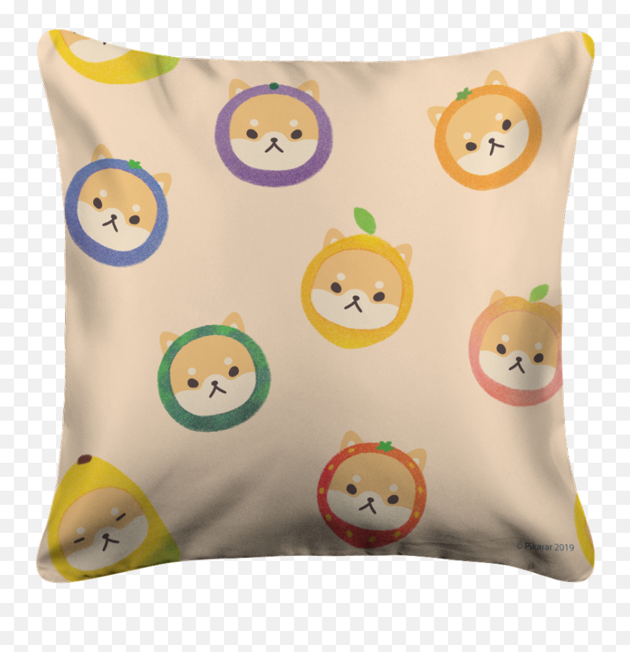 Fruithead Shiba Toss White Pillow Case Emoji,Pillow Emoticon With Arms