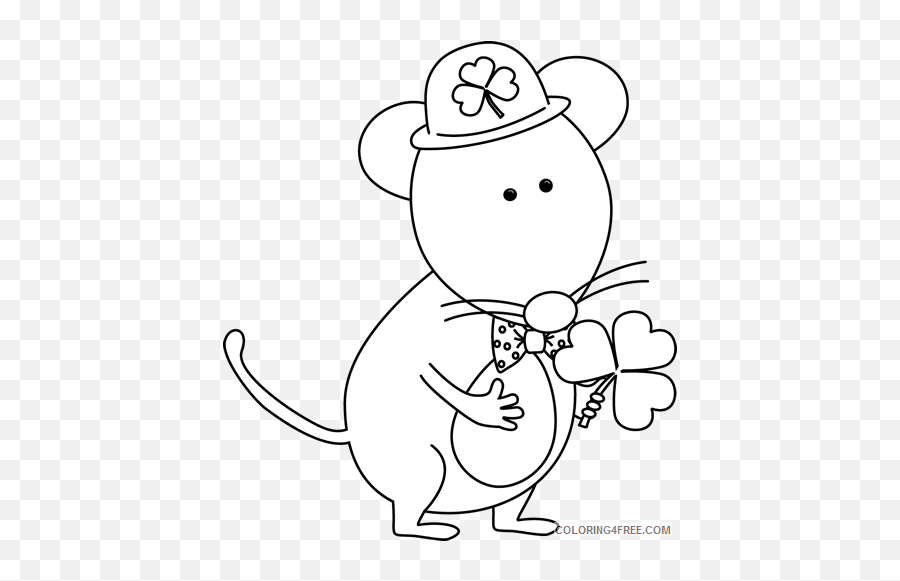 Mouse Outline Coloring Pages Saint Patrick Printable - Dot Emoji,Patricks Emotions