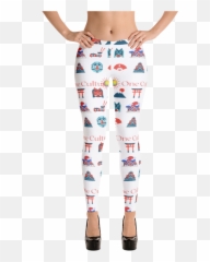 Japan Emoji Leggings - White Leggings Mockup,Colorful Emojis For Printig