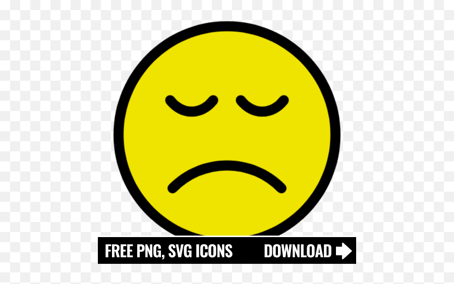 Free Sad Face Icon Symbol Download In Png Svg Format - Emoji Png Sad Black And White,Vector Face Feeling Emoticon