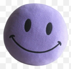 Purple Happy Smiley Face Emoji Cushion - Happy,Lavender Emoticon