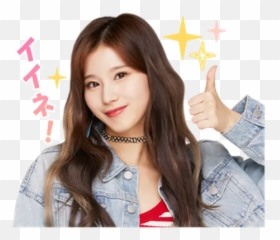 Twice 1 Whatsapp Stickers - Stickers Cloud V Sign Emoji,Whatsapp Emoticons Necklace