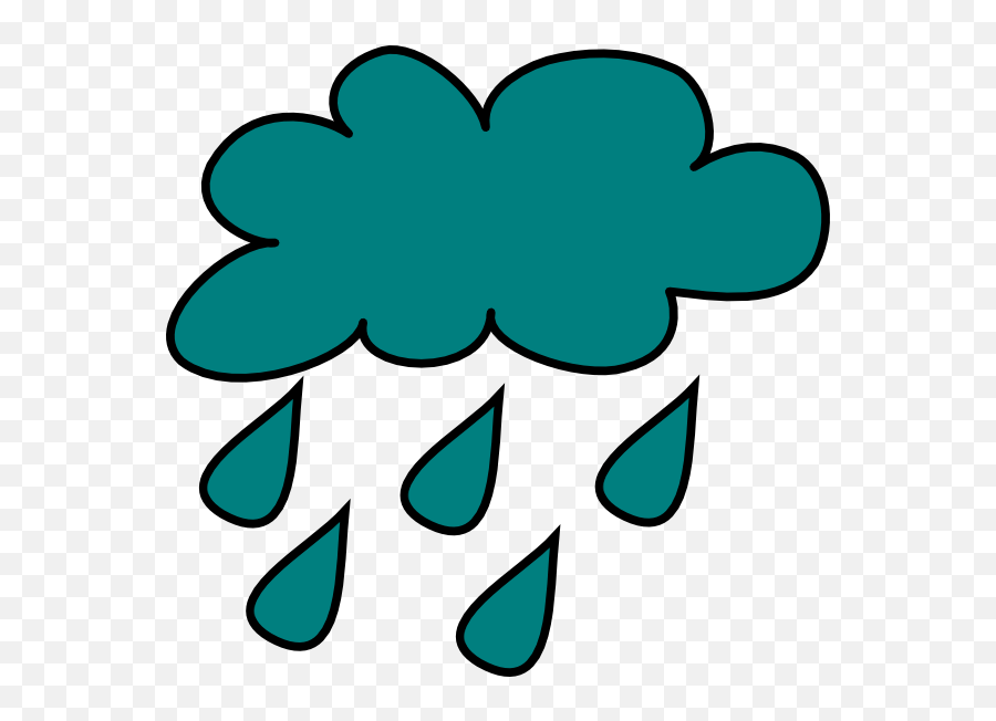 Rain Cloud Clip Art At Clker - Cartoon Image Rain Clouds Cartoon Picture Of Rainy Weather Emoji,Rainy Emoji