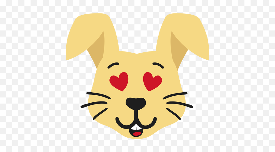Rabbit Bunny Muzzle Enamoured Flat Sticker Transparent Png Emoji,Emotion Clip Art Transparent Background